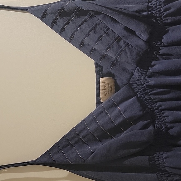 Aritzia Wilfred silk navy slip dress Sz Small - Picture 5 of 5